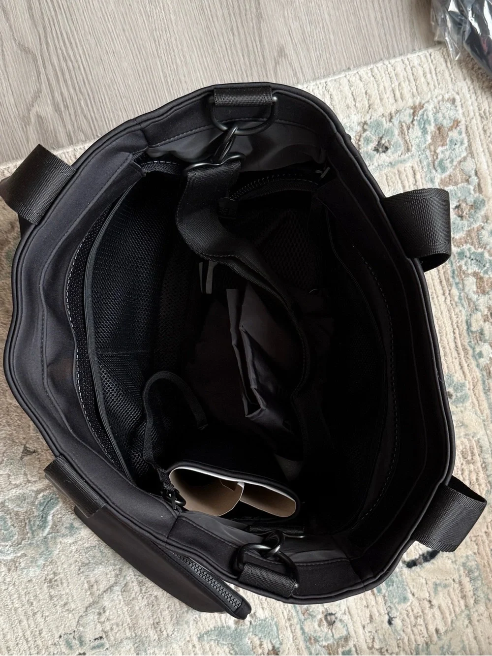 Wade Dagne Dover Black Diaper Tote with Crossbody Strap